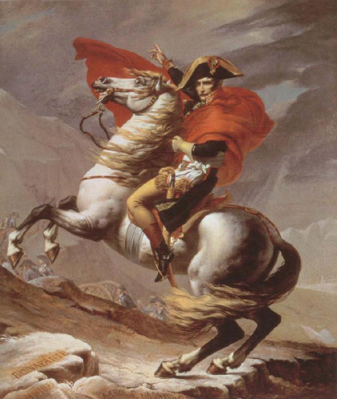 Jacques-Louis  David napoleon crossing the alps Germany oil painting art